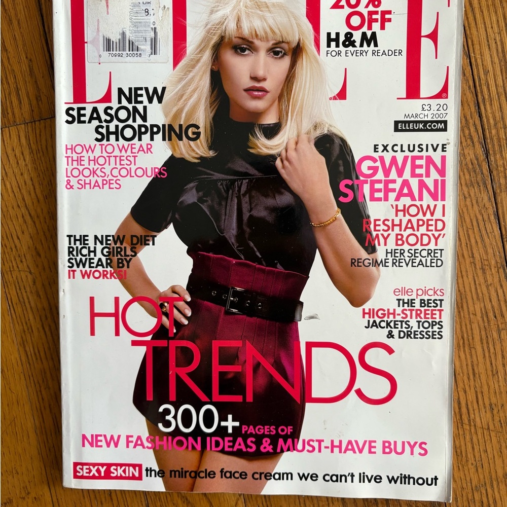 British Elle UK Magazine Gwen Stefani Cover February 2007